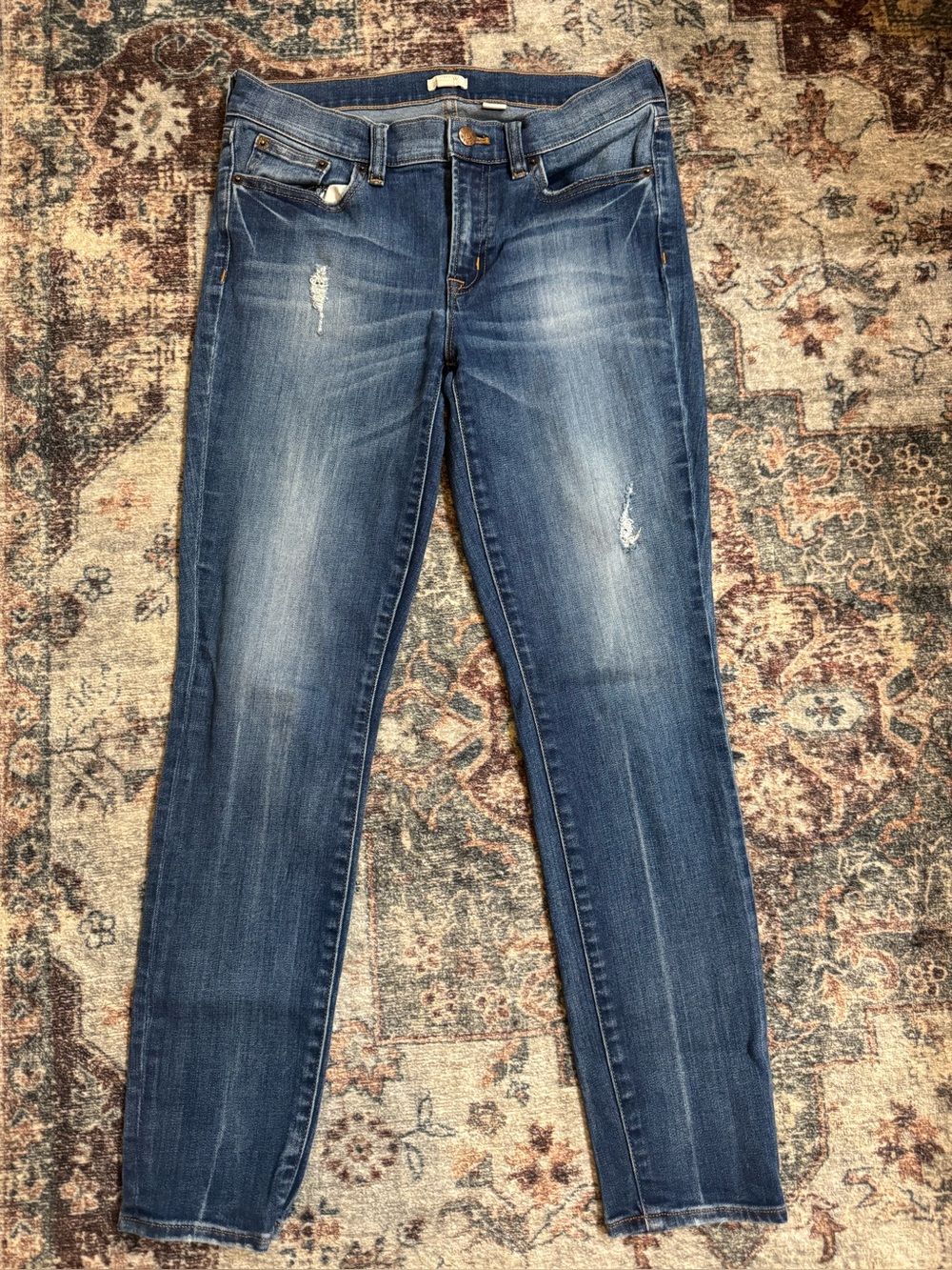 J crew Women’s Blue Distressed Slim Jeans